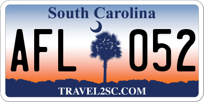 SC license plate AFL052