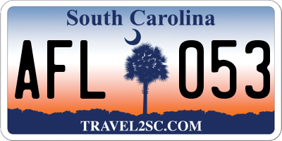 SC license plate AFL053