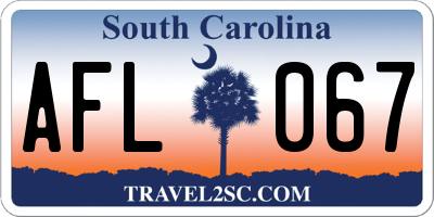 SC license plate AFL067