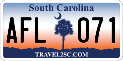 SC license plate AFL071