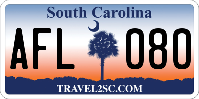 SC license plate AFL080