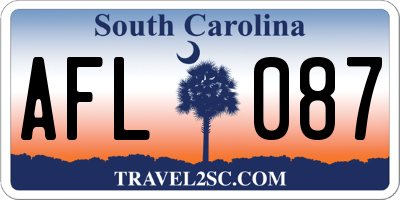 SC license plate AFL087