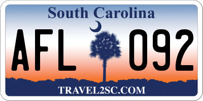 SC license plate AFL092