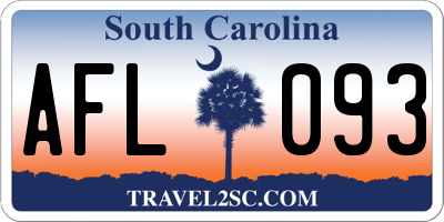 SC license plate AFL093