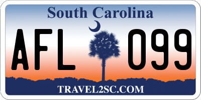 SC license plate AFL099
