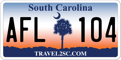 SC license plate AFL104