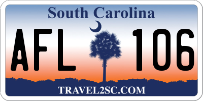 SC license plate AFL106