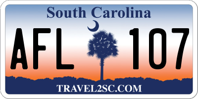SC license plate AFL107