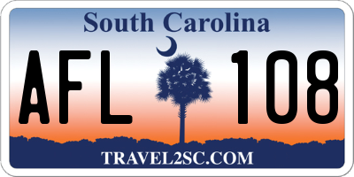 SC license plate AFL108