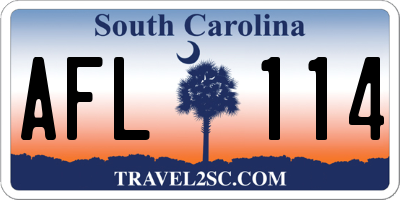 SC license plate AFL114