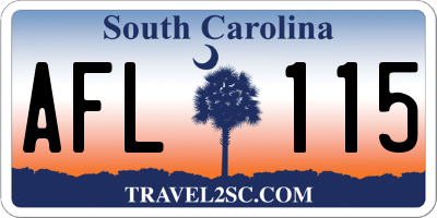 SC license plate AFL115