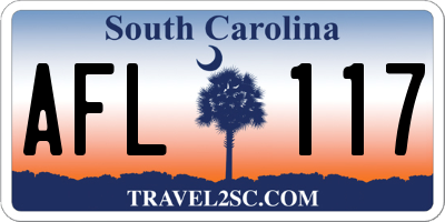 SC license plate AFL117