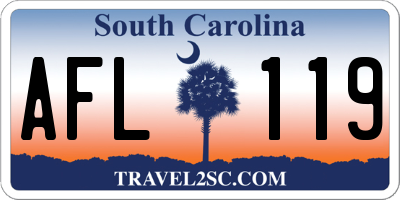 SC license plate AFL119