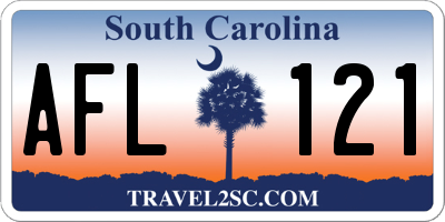 SC license plate AFL121