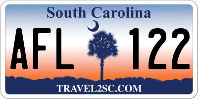 SC license plate AFL122