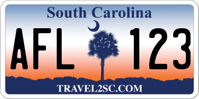 SC license plate AFL123