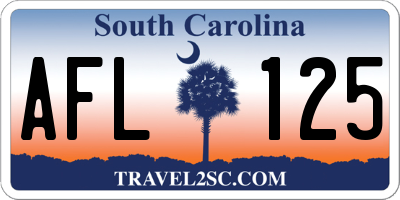 SC license plate AFL125
