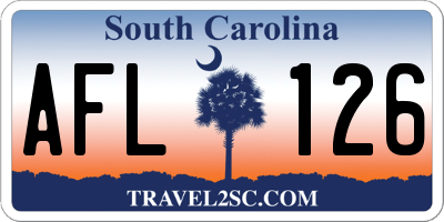 SC license plate AFL126