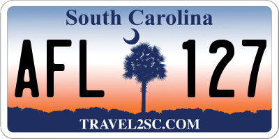 SC license plate AFL127