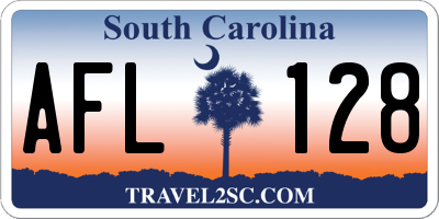SC license plate AFL128