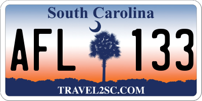 SC license plate AFL133