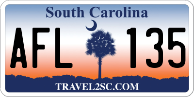 SC license plate AFL135