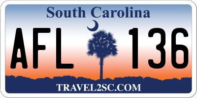 SC license plate AFL136