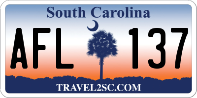 SC license plate AFL137