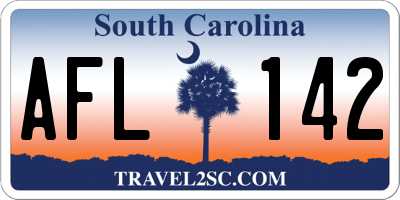 SC license plate AFL142