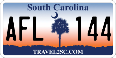 SC license plate AFL144