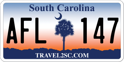 SC license plate AFL147