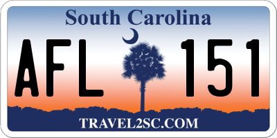 SC license plate AFL151