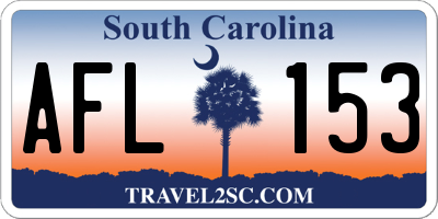 SC license plate AFL153