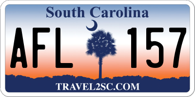 SC license plate AFL157
