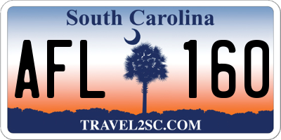 SC license plate AFL160