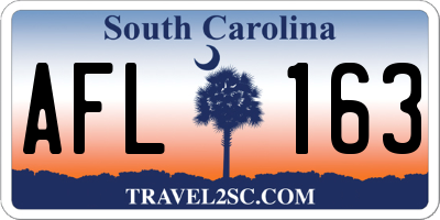SC license plate AFL163