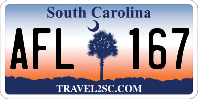 SC license plate AFL167