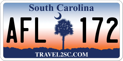 SC license plate AFL172
