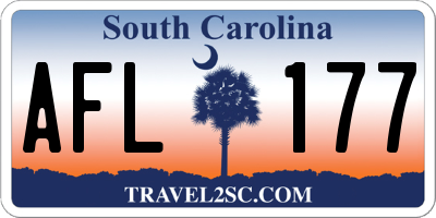 SC license plate AFL177