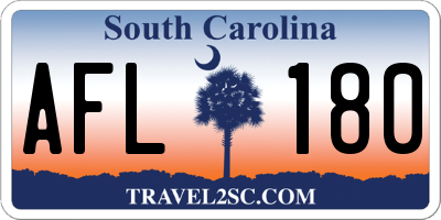 SC license plate AFL180