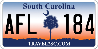 SC license plate AFL184