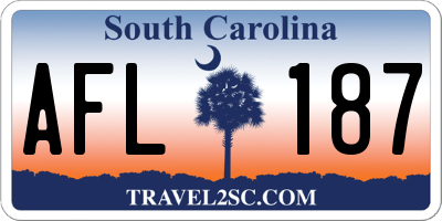 SC license plate AFL187