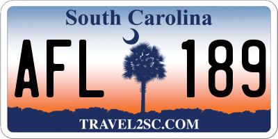 SC license plate AFL189