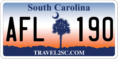 SC license plate AFL190
