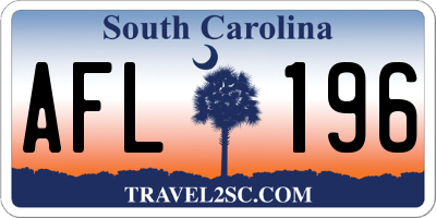 SC license plate AFL196