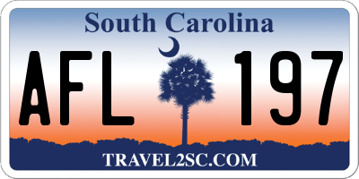 SC license plate AFL197