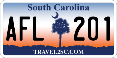 SC license plate AFL201