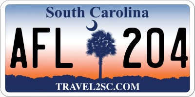 SC license plate AFL204