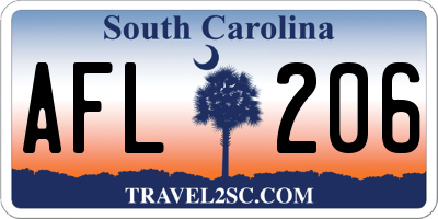 SC license plate AFL206