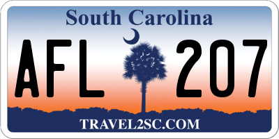 SC license plate AFL207